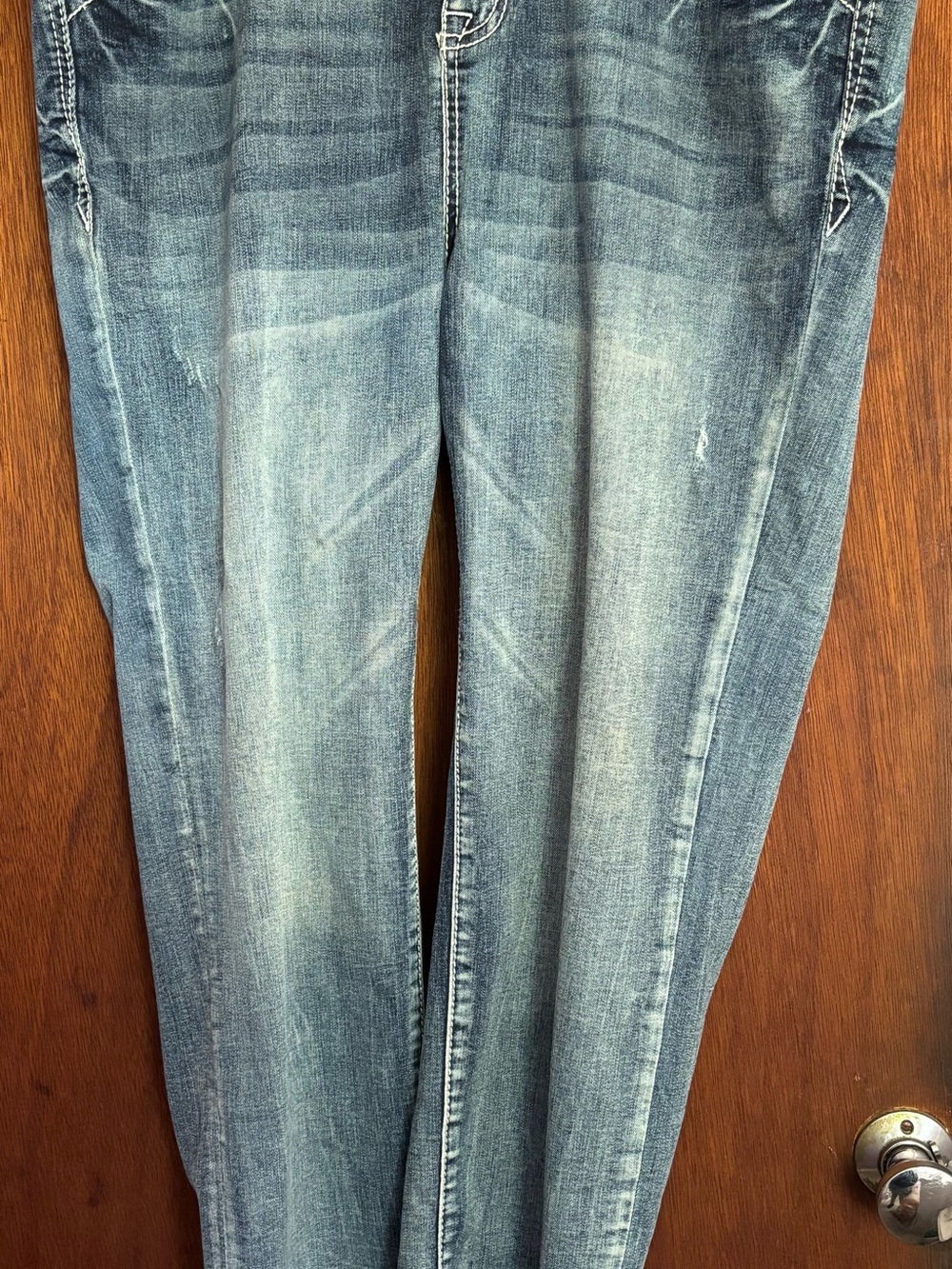 Grace in LA Embellished & Distressed P-Skinny Jeans